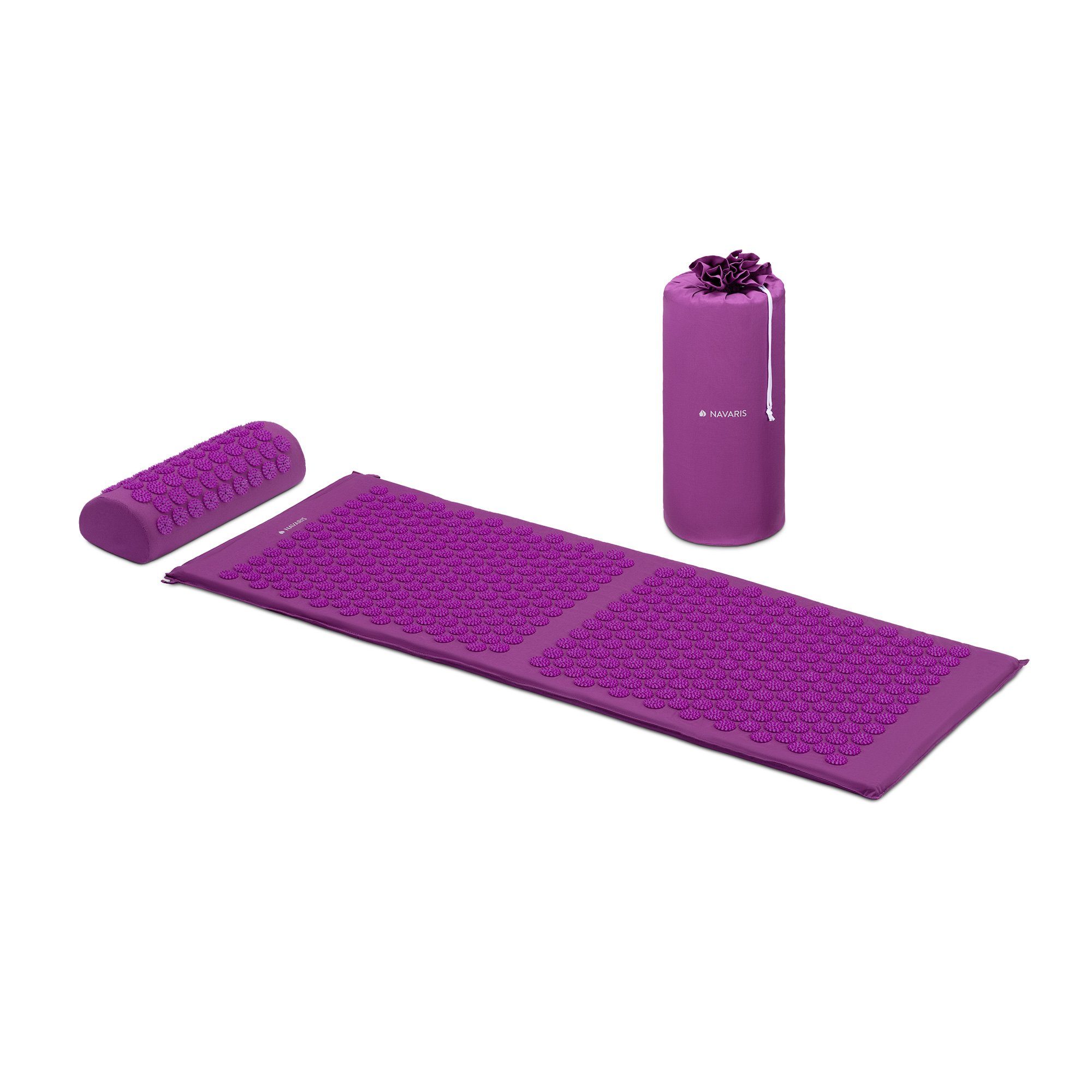 Navaris Akupressurmatte 2in1 Akupressur Massage Set - Matte und Kissen für Verspannungen