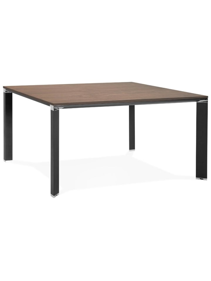 KADIMA DESIGN Schreibtisch Quadrat 140x140 cm Konferenztisch minimalistisch in Braun-Schwarz günstig kaufen