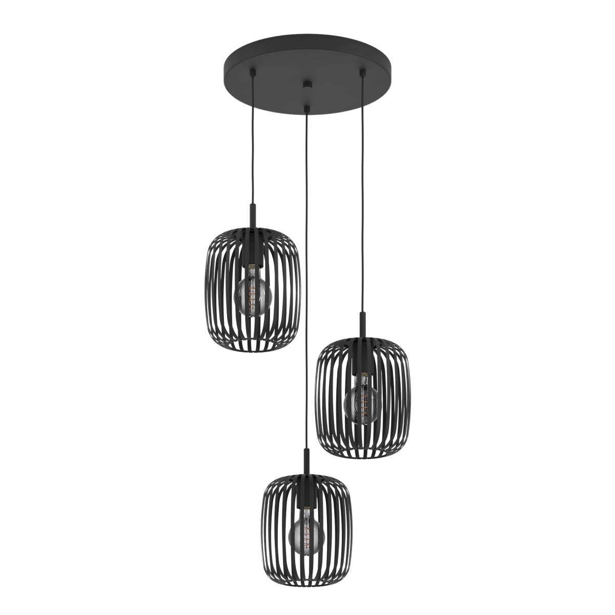 EGLO 3-flg Pendelleuchte Romazzina Schwarz