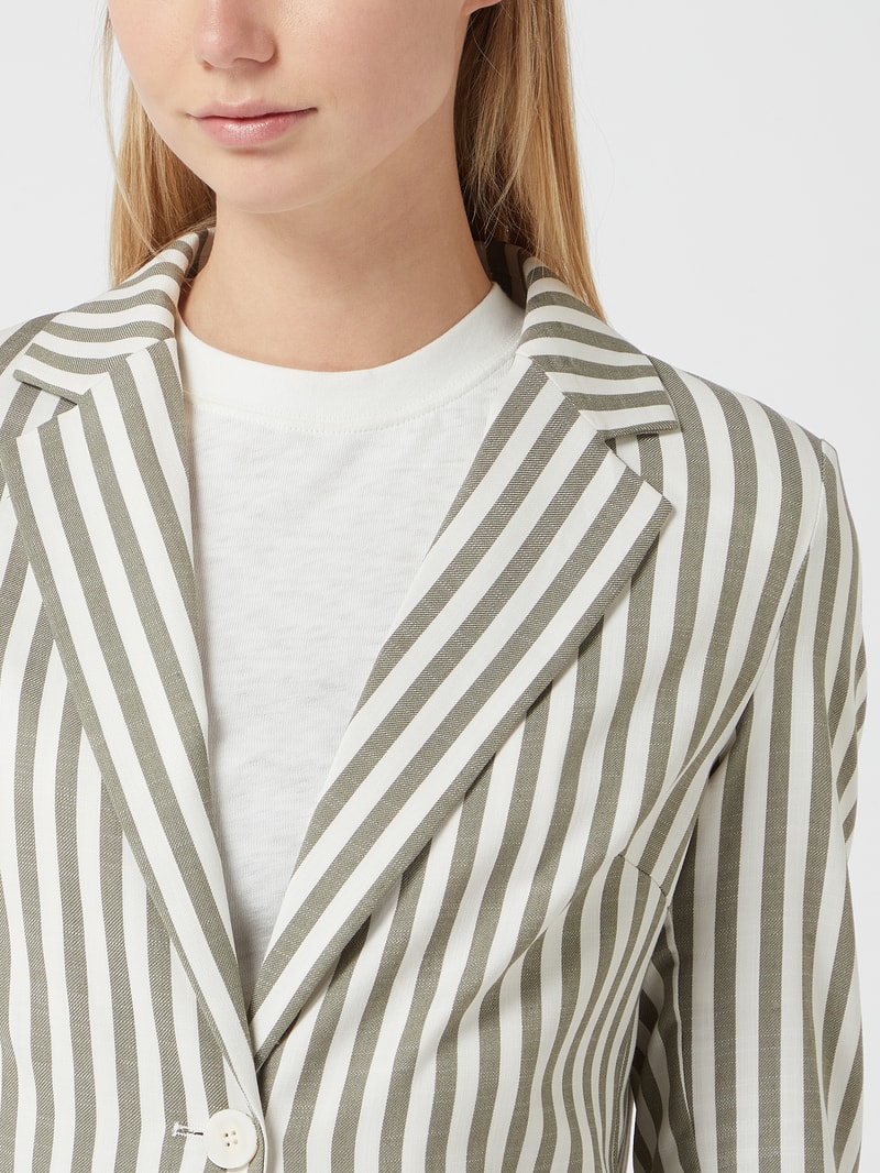 Blazer mit Streifenmuster in khaki