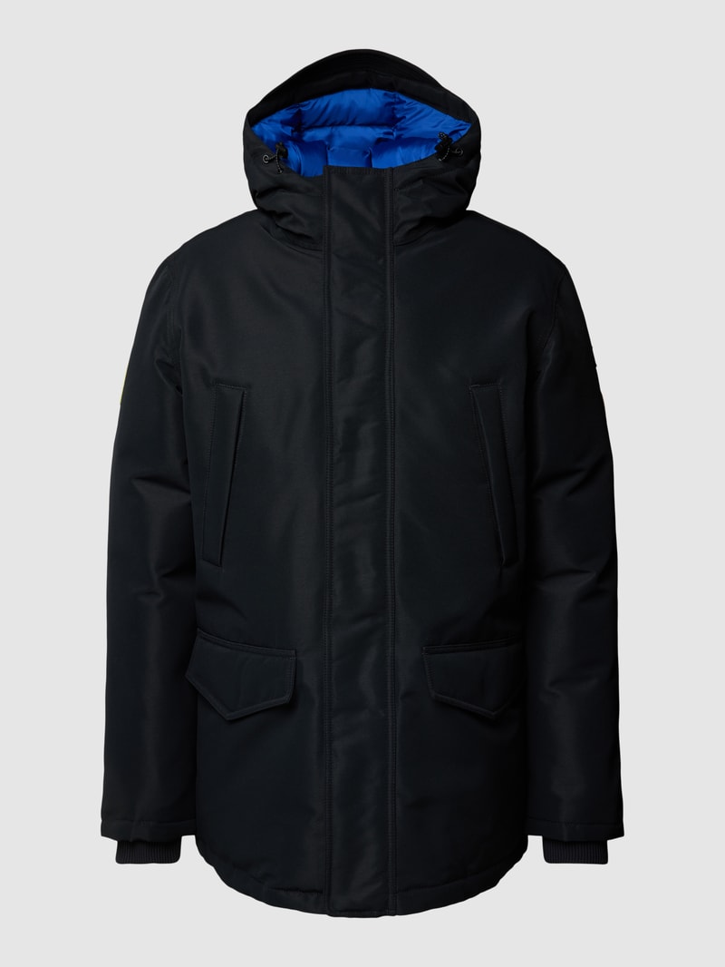 Winterjacke mit Kapuze Modell 'A-ASTER' in schwarz