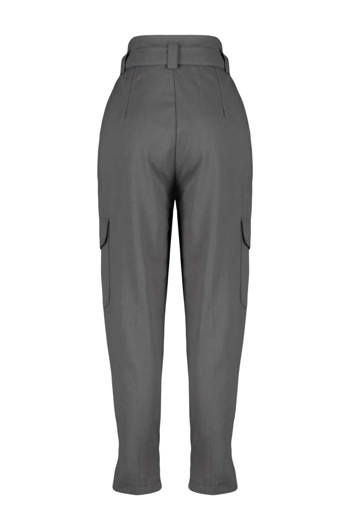 Trendyol Collection  Graue Cargo-Webhose mit Gürtel TWOSS21PL0138