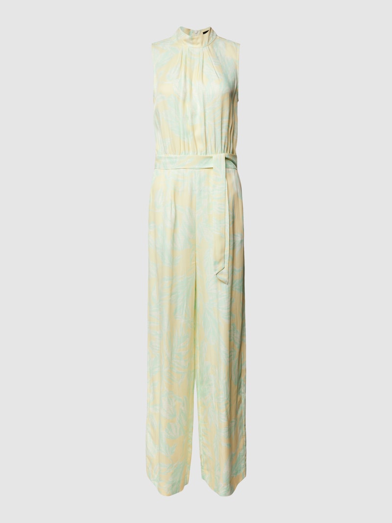 Jumpsuit mit Allover-Muster in hellgelb