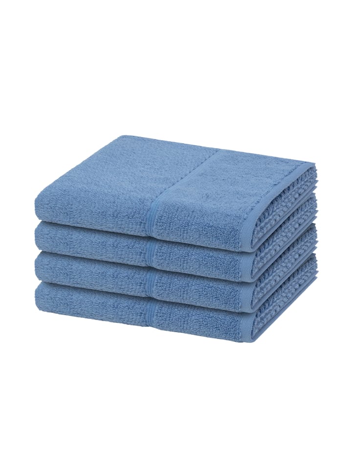 Möve for Frottana 4 X Handtuch im Set Pearl in Cornflower günstig kaufen 50 x 100 cm
