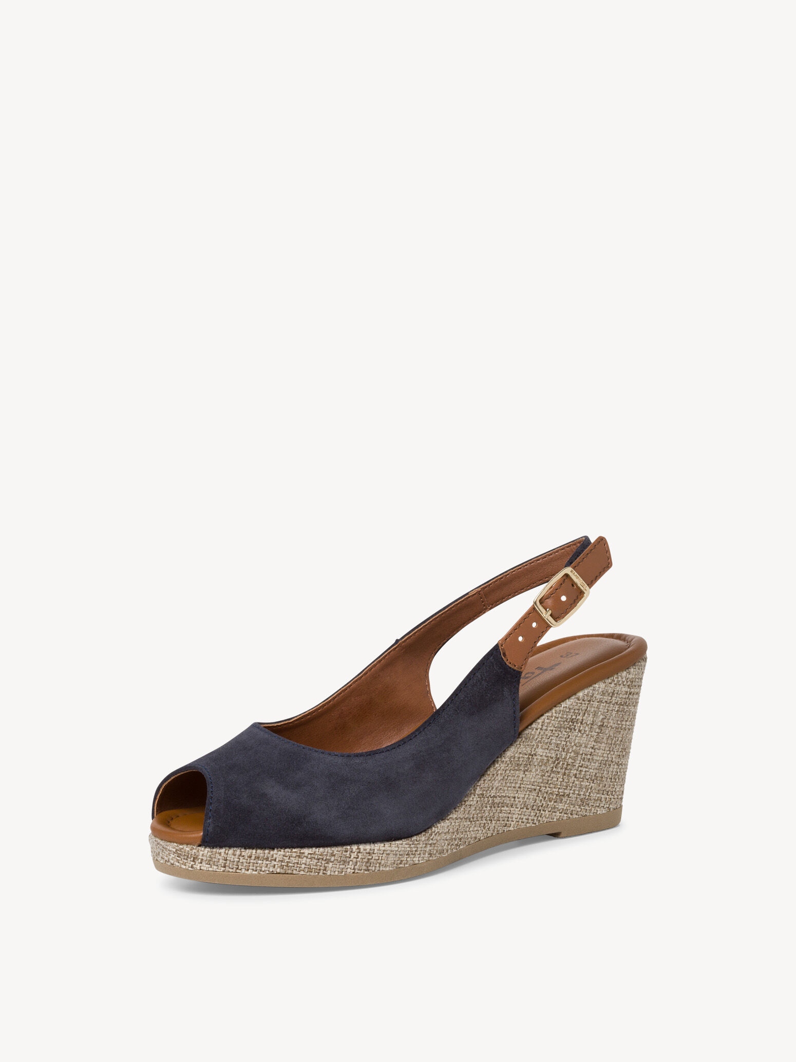 Sandale à talon en cuir - bleu