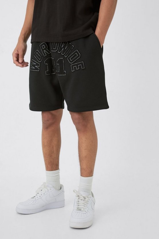 Lockere mittellange Shorts in Waffeloptik