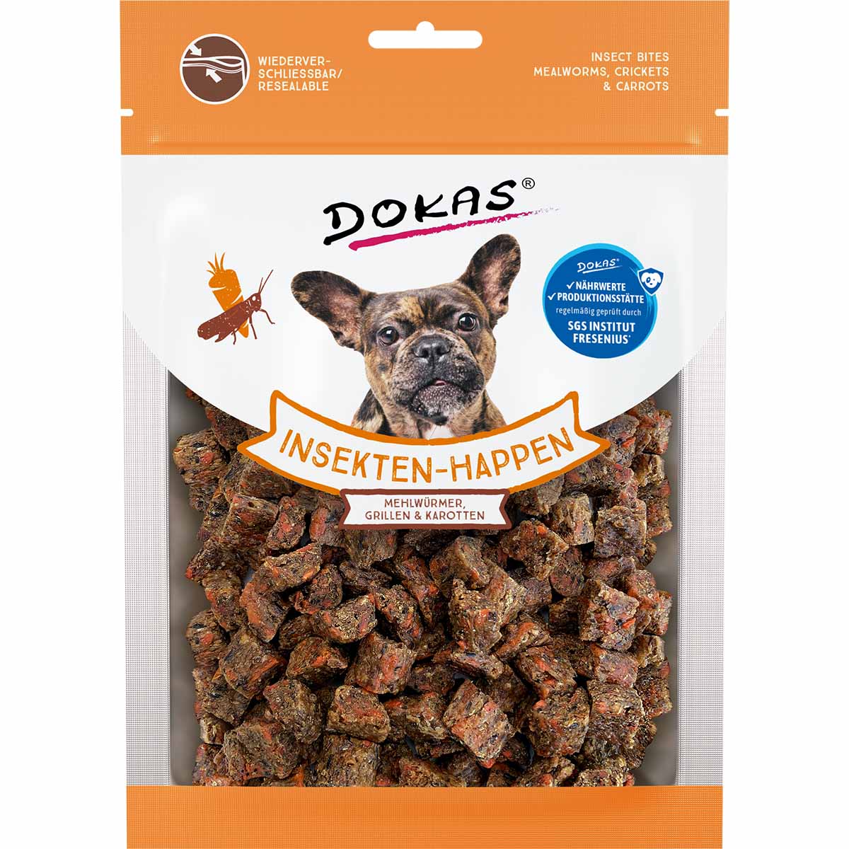 Dokas Insekten-Happen Mehlwürmer, Grillen, Karotte bei ZooRoyal