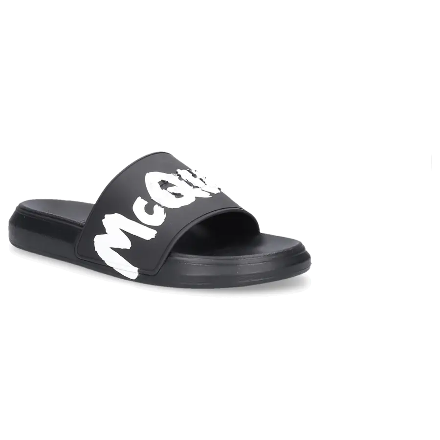 Alexander McQueen - Badeschuhe SLIDER GRAFFITI Kautschuk - schwarz