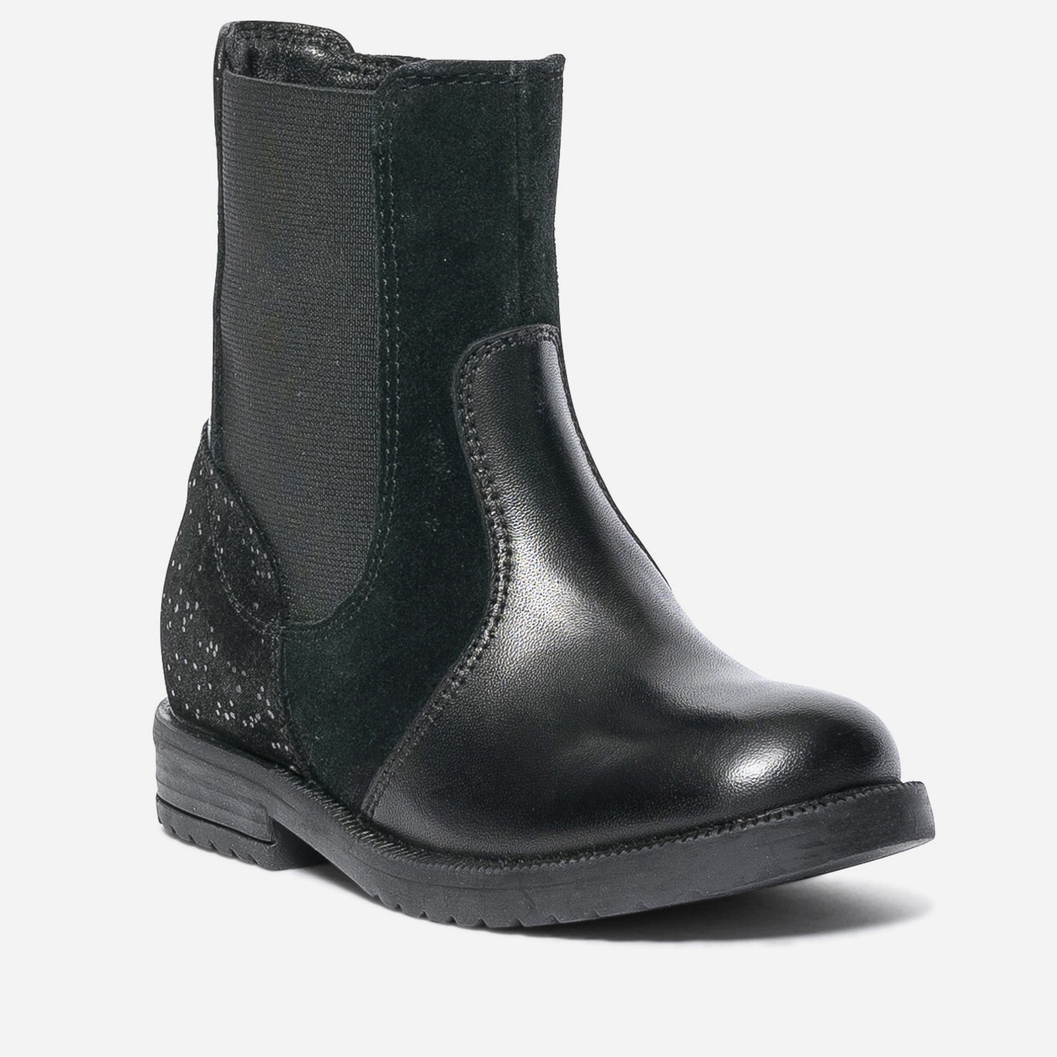Boots noir en cuir et cuir velours