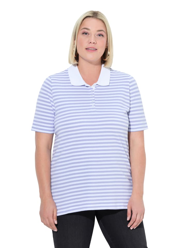 Ulla Popken Poloshirt in lichtblau günstig kaufen