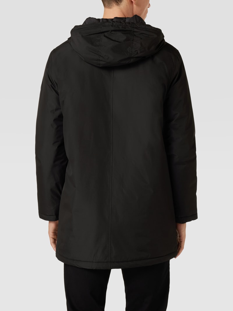 Mantel mit Label-Patch Modell 'HECTOR' in schwarz