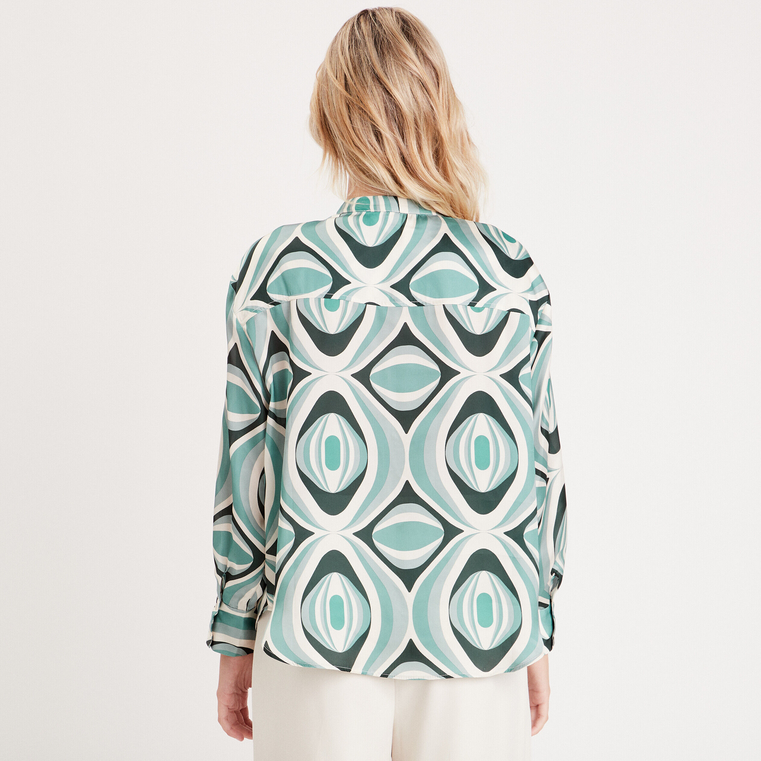 Chemise manches longues vert femme | Cache Cache
