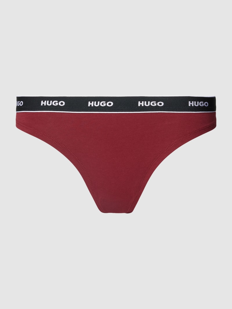 String mit elastischem Logo-Bund Modell 'Carousel' in bordeaux rot