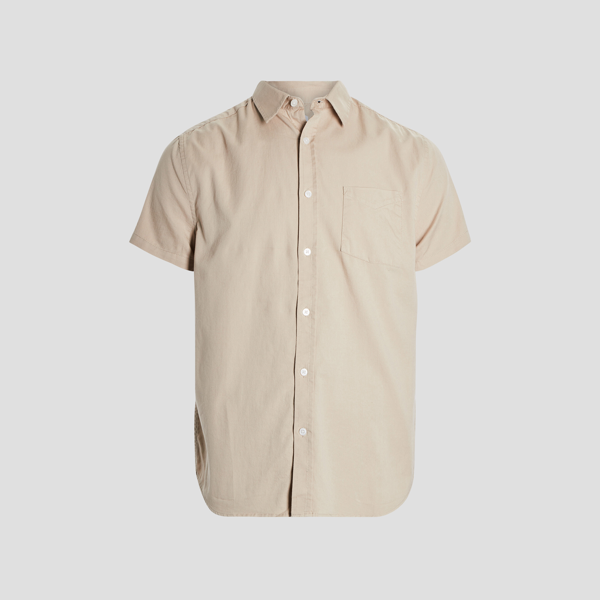 Chemise coton manches courtes sable homme | La Halle