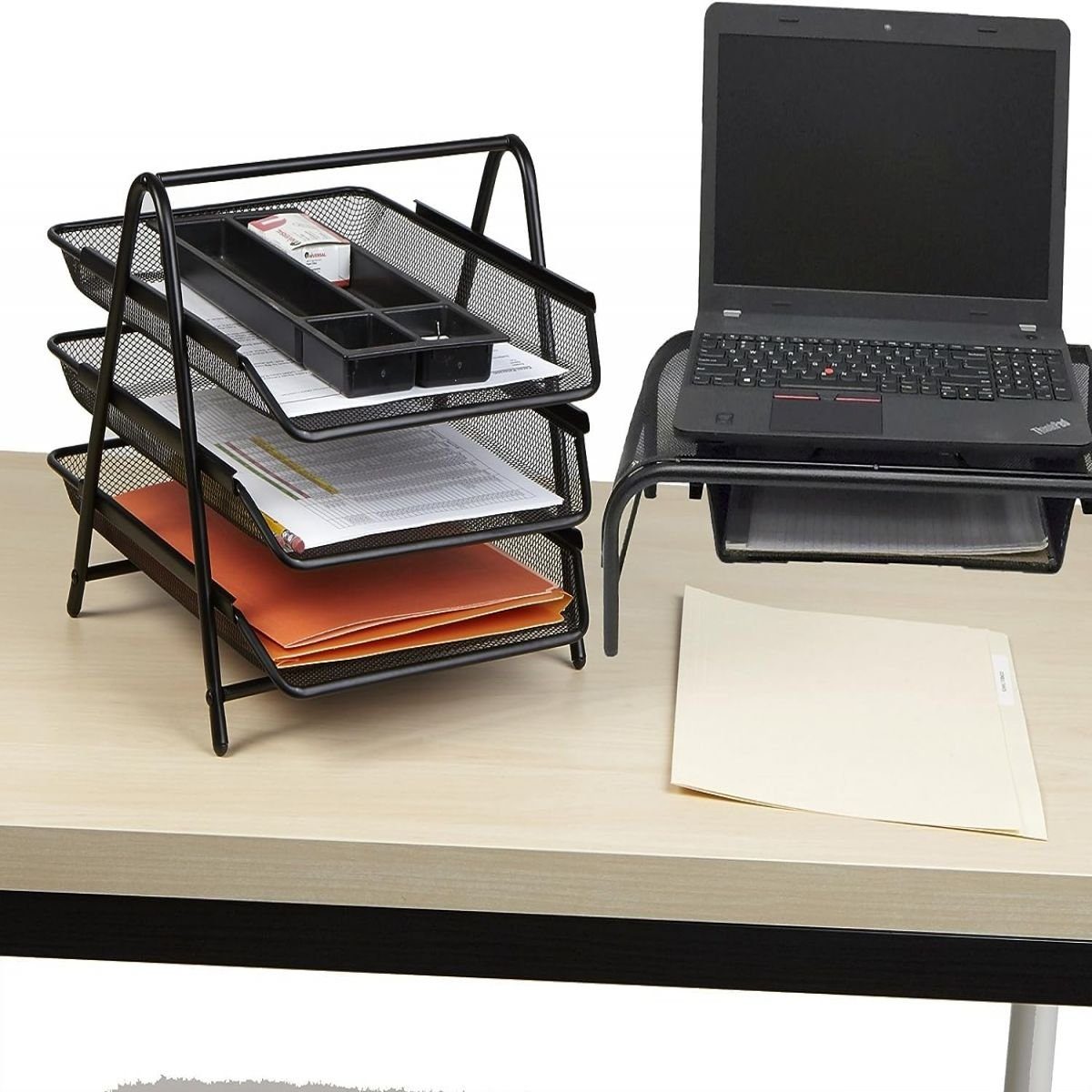 ZmdecQna Aktenregal stapelbares Briefkasten Office Desk Paper Organizer-Aktenfächer