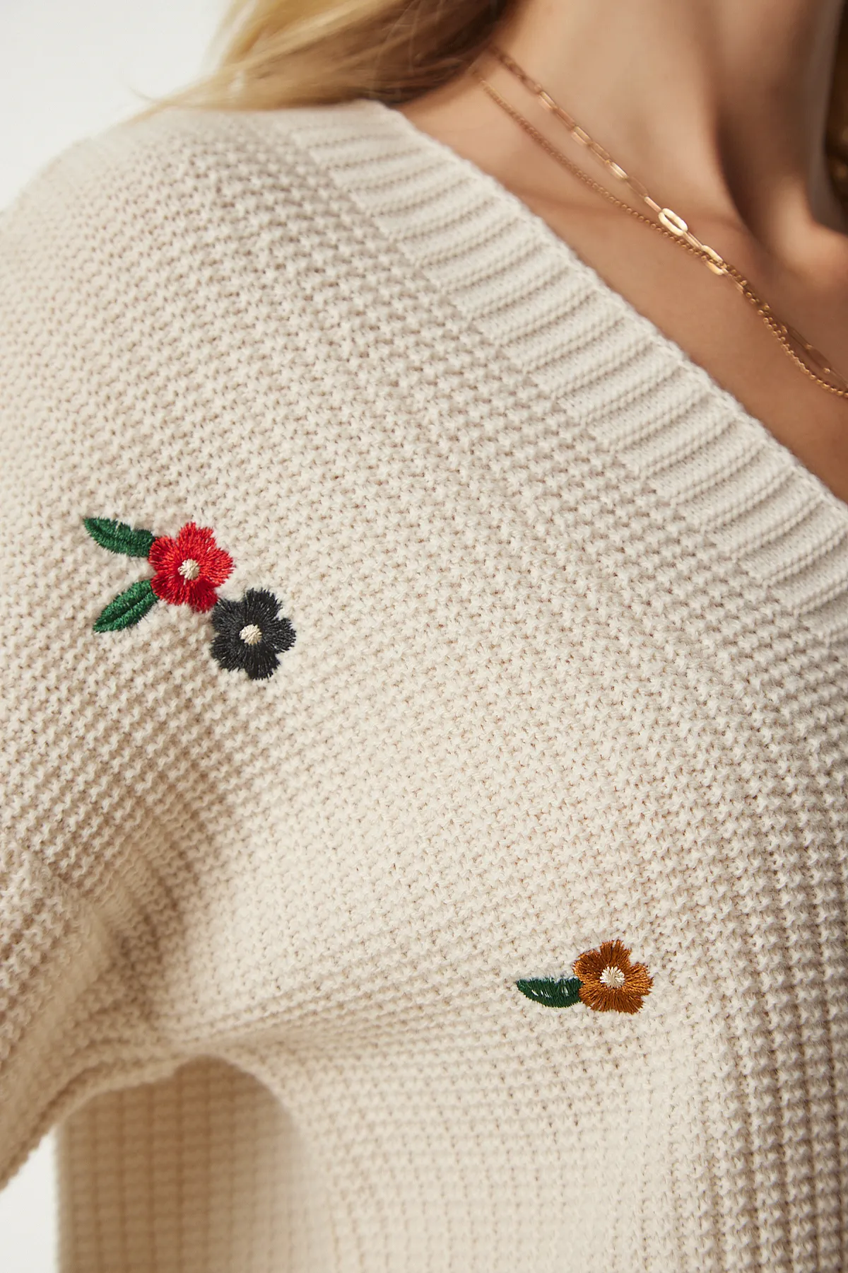 Happiness İstanbul  Strickjacke - Beige - Regular Fit