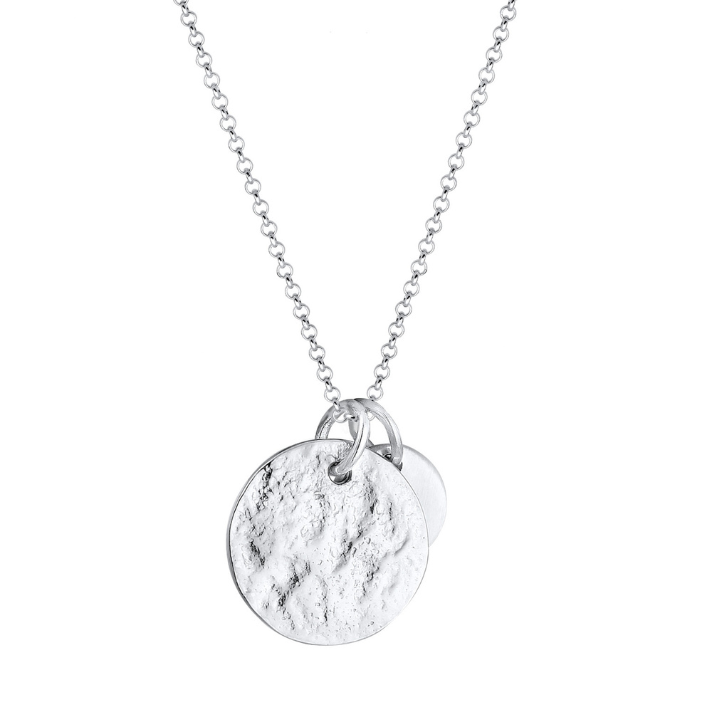 Elli Elli Collier Femmes Plaquette Géo Aspect Organique en Argent Sterling 925 Bijoux