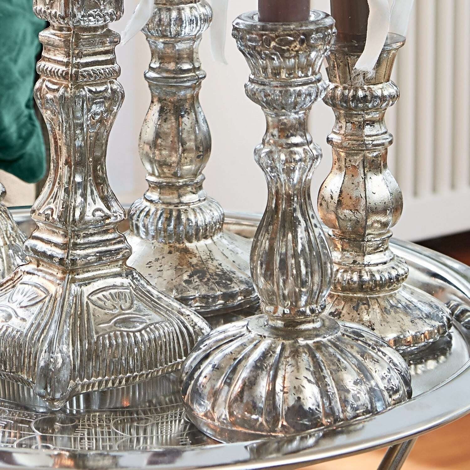 Mirabeau Kerzenständer Kerzenständer 6er Set Adolpha antiksilber