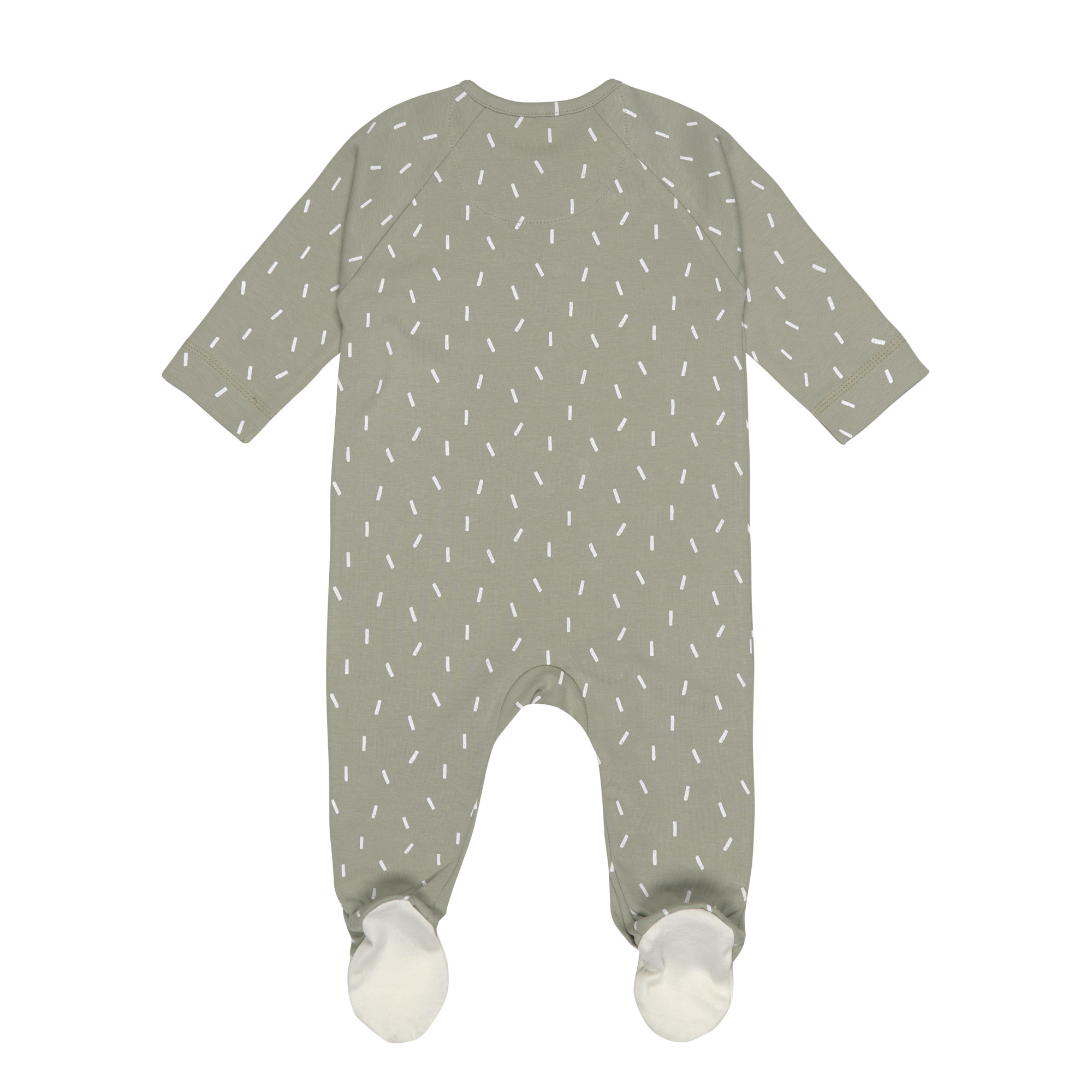 Baby Schlafanzug mit Füßen - Bio Baumwolle, Speckles, Grün