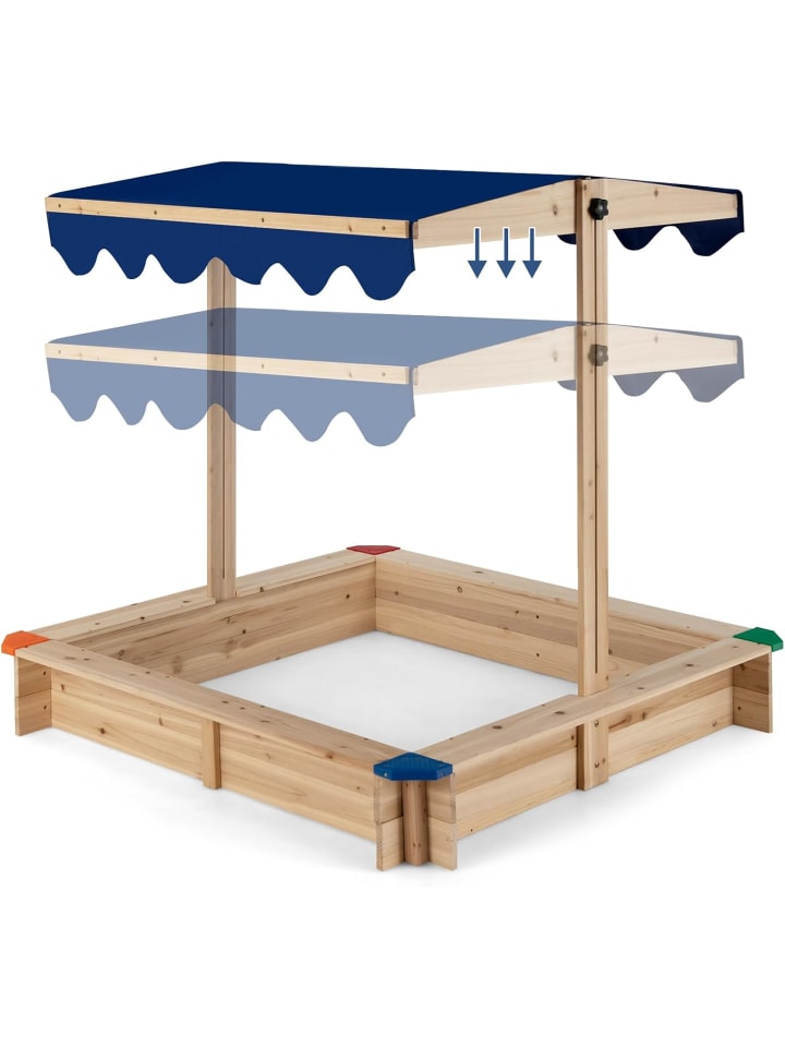 COSTWAY Sandkasten aus Zedernholz in Beige günstig kaufen onesize