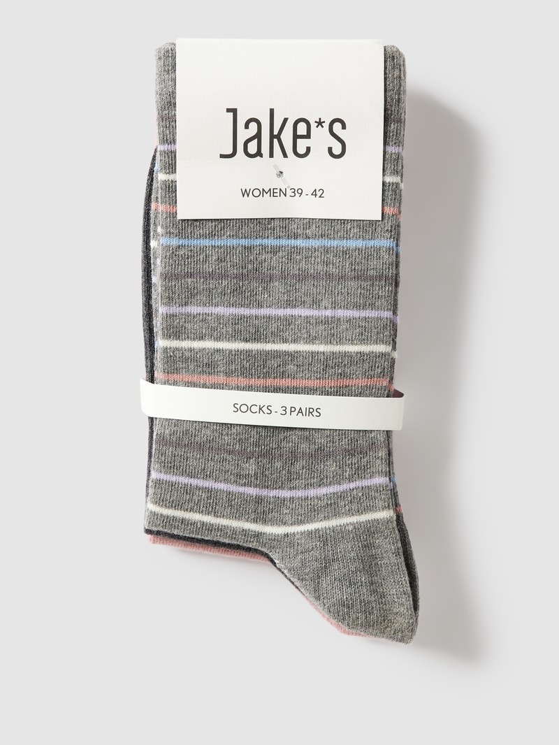 Socken im unifarbenen Design im 2er-Pack in mittelgrau meliert