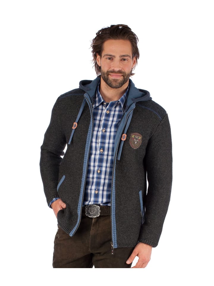 Spieth & Wensky Strickjacke DAKAR in dunkelgrau günstig kaufen S