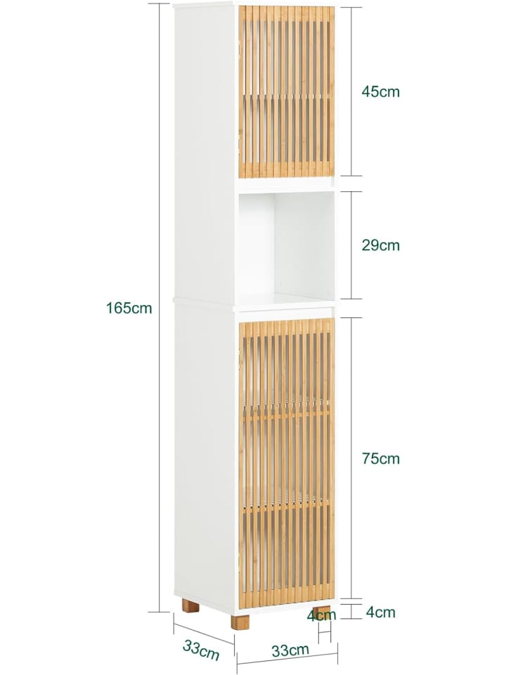 SoBuy Hochschrank in Weiß - (B)33 x (H)165 x (T)33cm günstig kaufen onesize