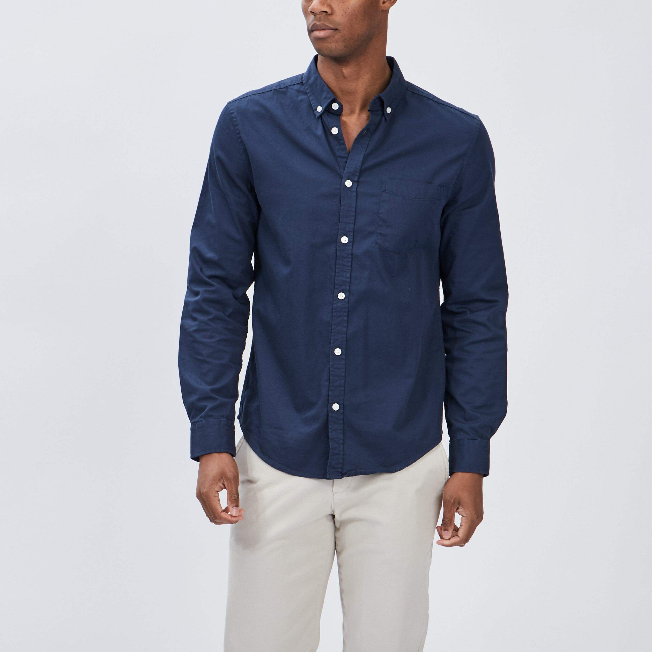 Chemise manches longues bleu homme | La Halle