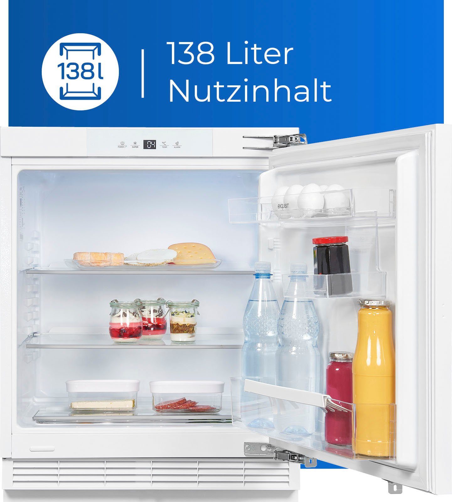 exquisit Einbaukühlschrank UKS140-V-FE-010D, 81,8 cm hoch, 59,5 cm breit