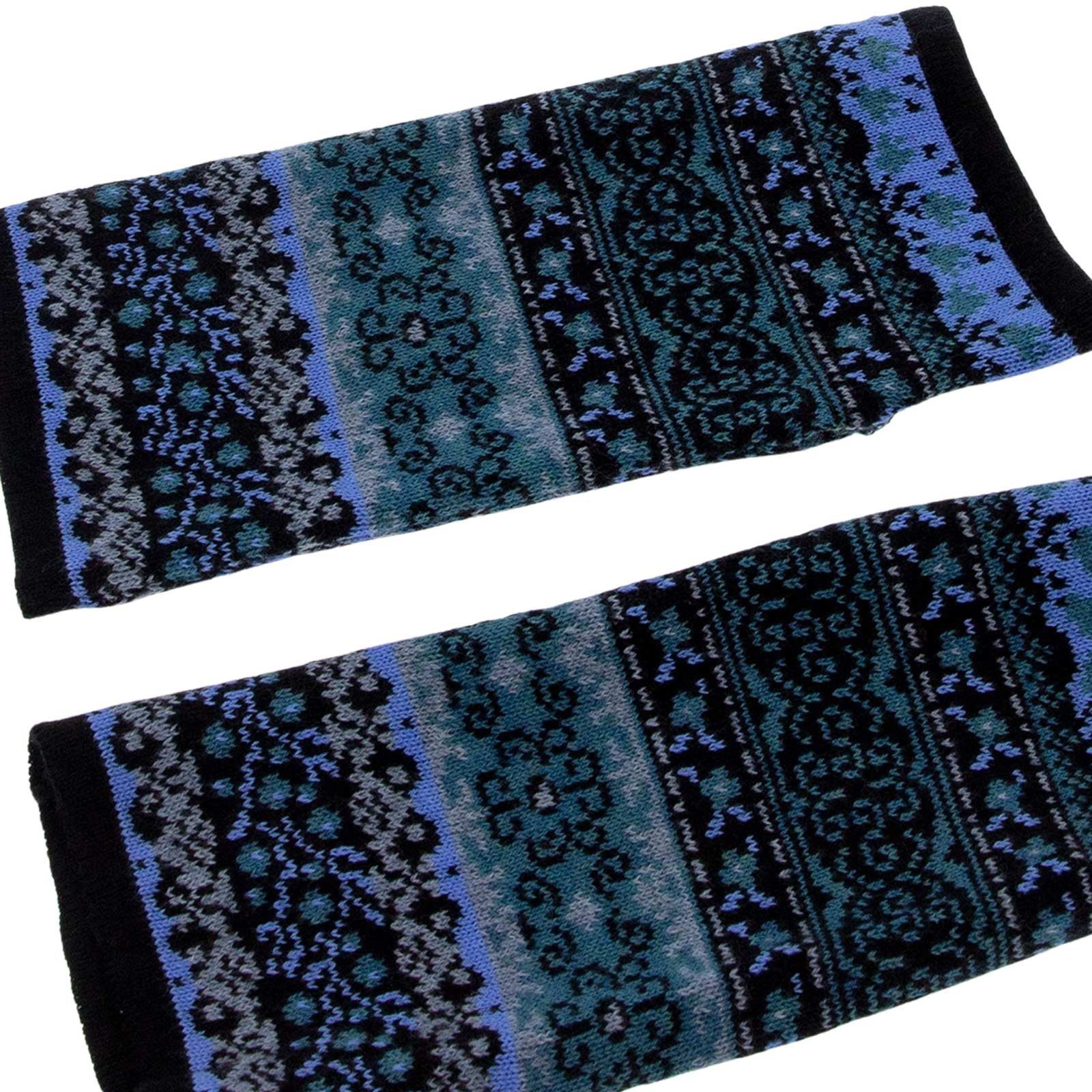 KUNST UND MAGIE Armstulpen Armstulpen Handwärmer Handschuhe Pulswärmer extrafeiner Jacquardstoff