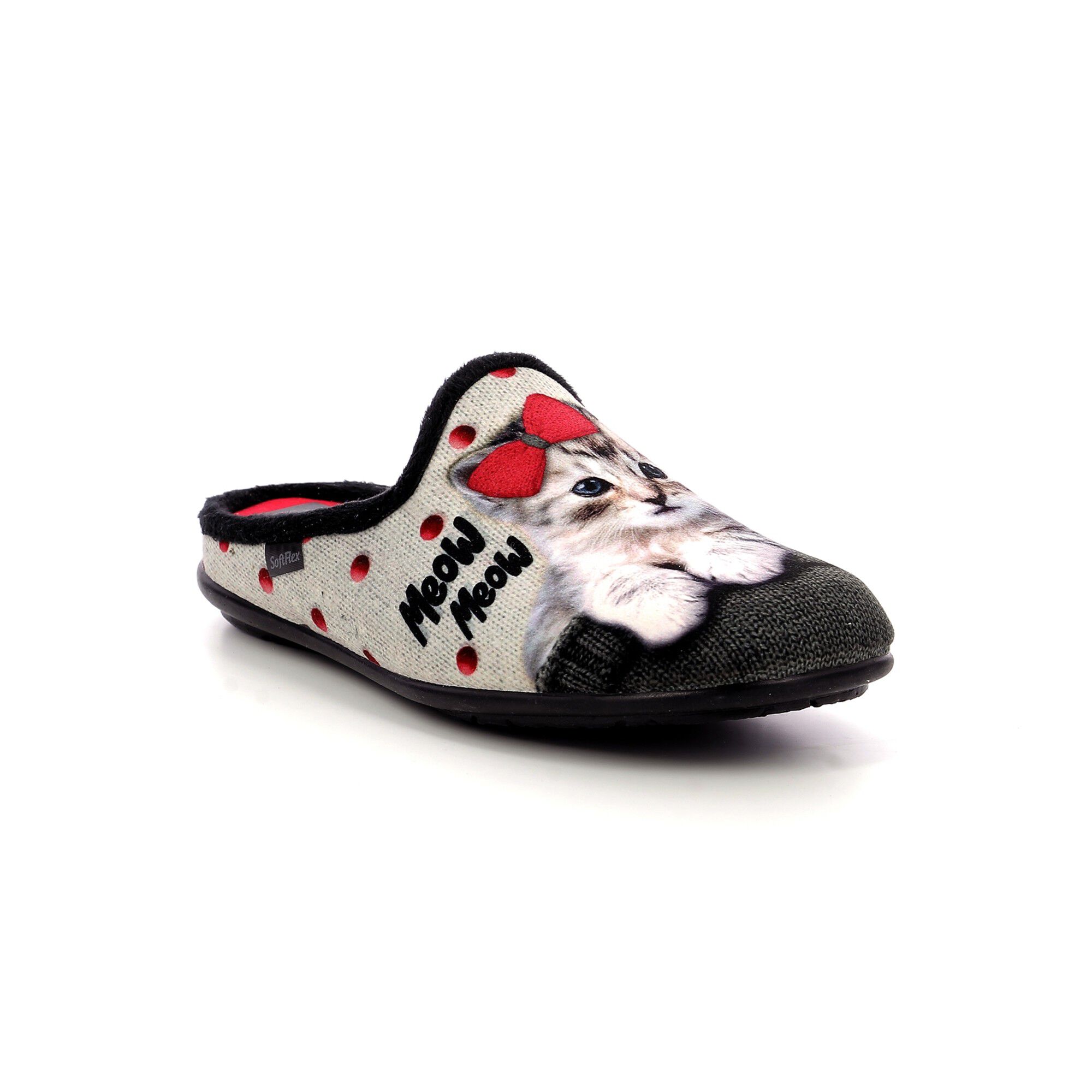 Chaussons forme mule motif chat SOFTFLEX