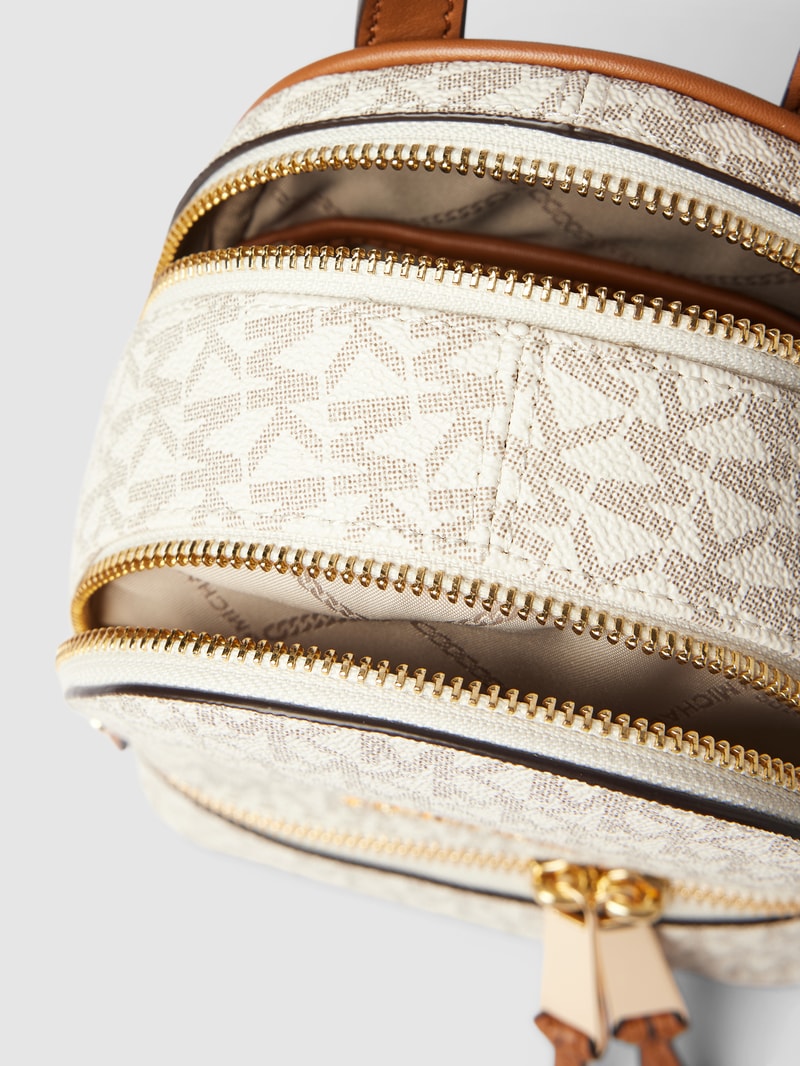 Rucksack mit Label-Applikation Modell 'RHEA' in ecru