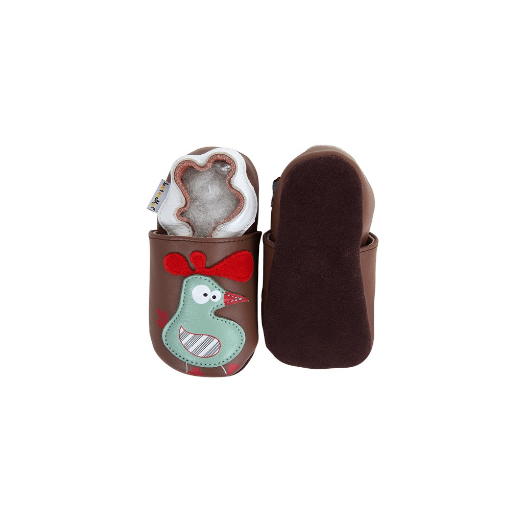 Lait et Miel Poulailler Krabbelschuhe mit Henne und Kücken