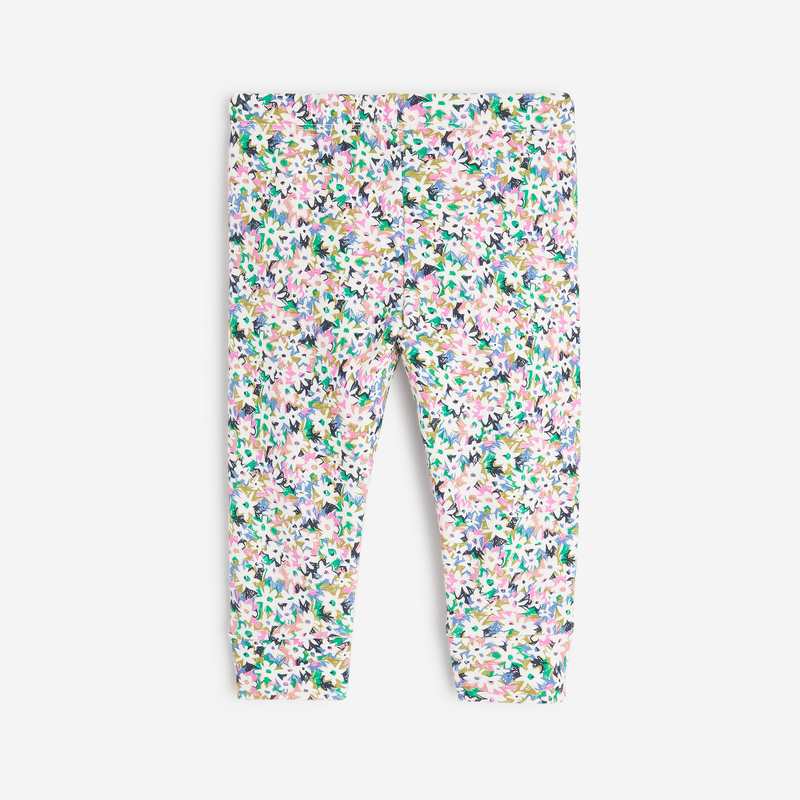 Leggings bébé fille semis fleuris blanc Catimini