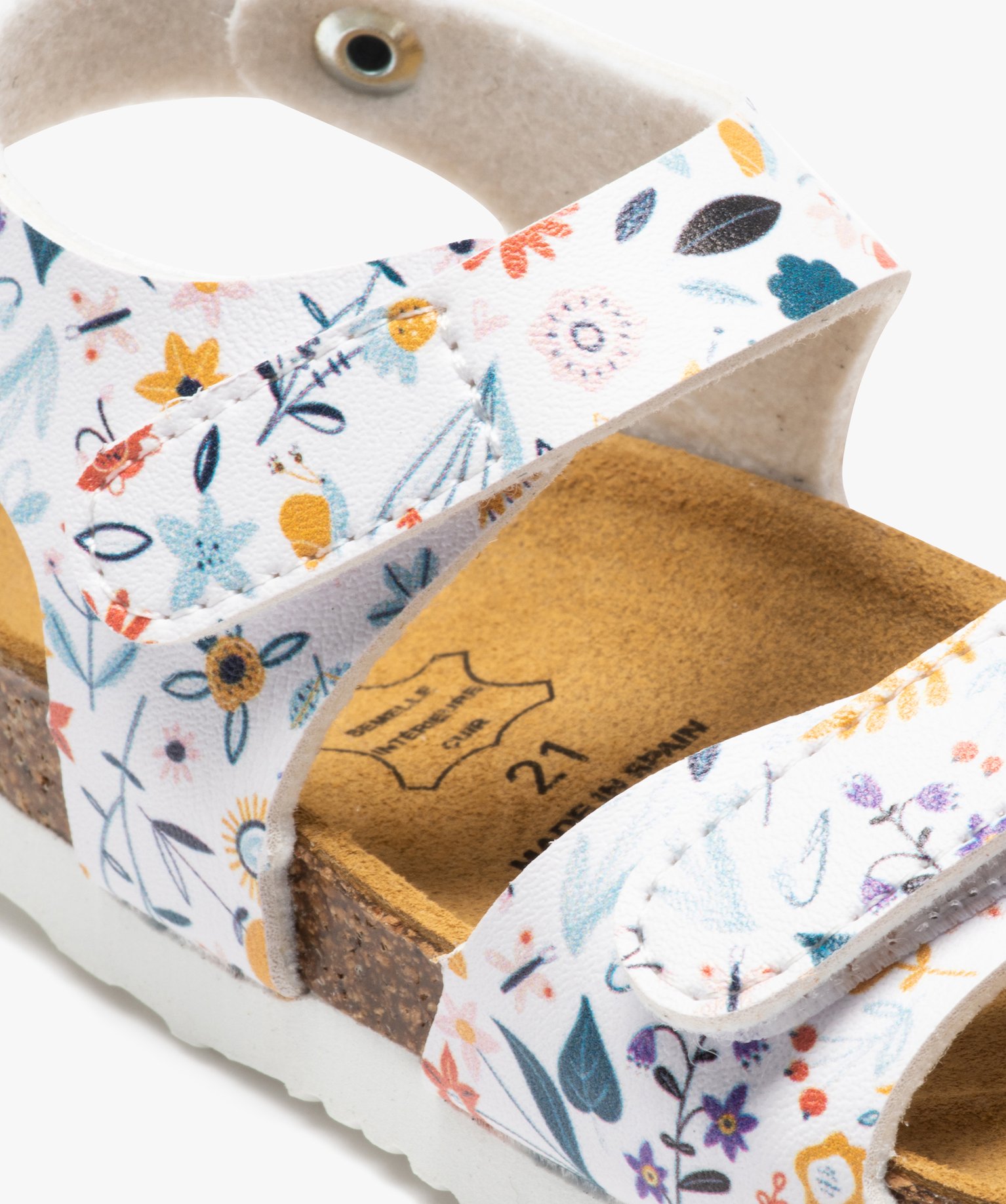 Sandales bébé fille à double scratch et à motif fleuri multicolore | GEMO