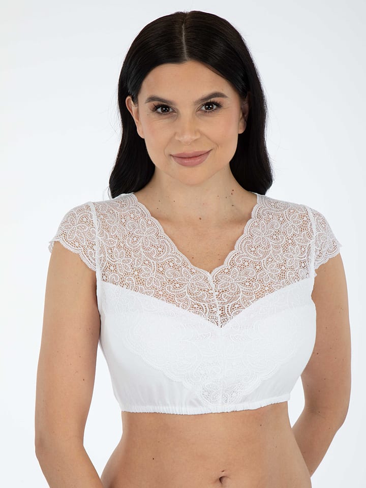 Turi Landhaus Dirndlbluse in Weiß günstig kaufen
