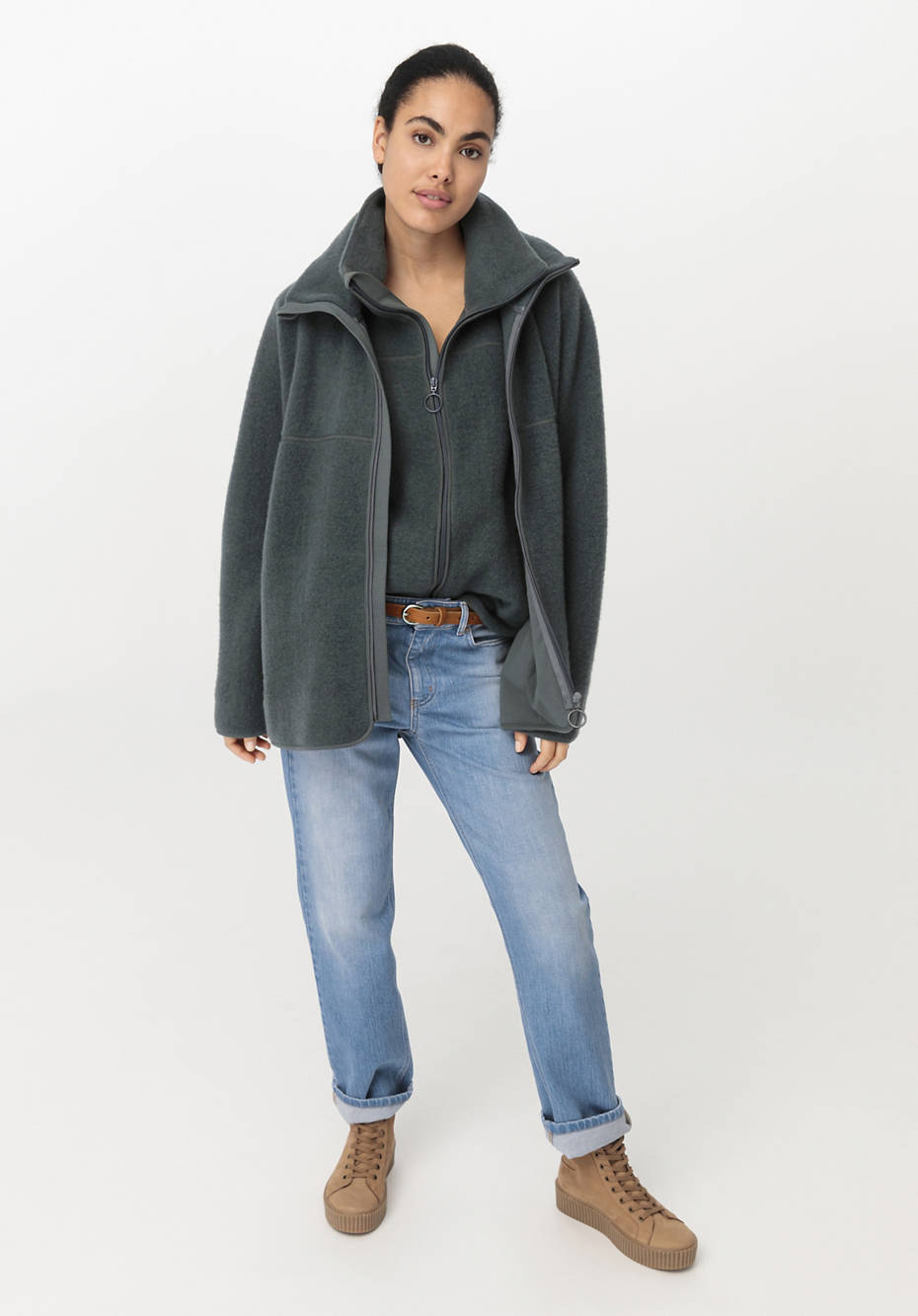 Wollfleece Jacke aus reiner Bio-Merinowolle