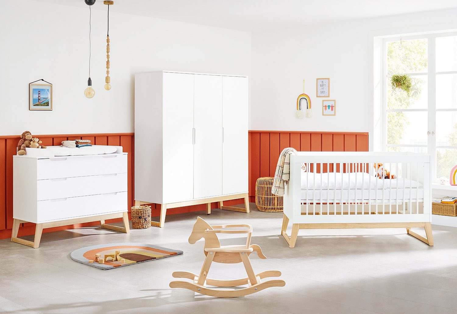 Pinolino® Kinderkleiderschrank Bridge 3-türig; groß; Made in Europe