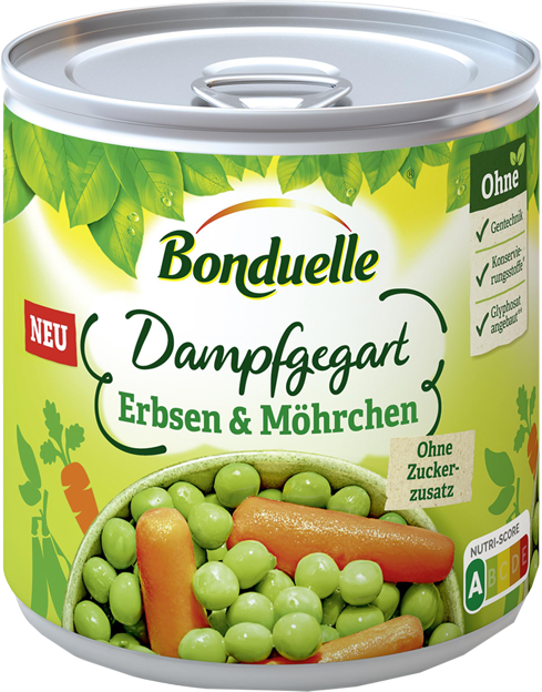 Bonduelle Erbsen mit Möhrchen dampfgegart