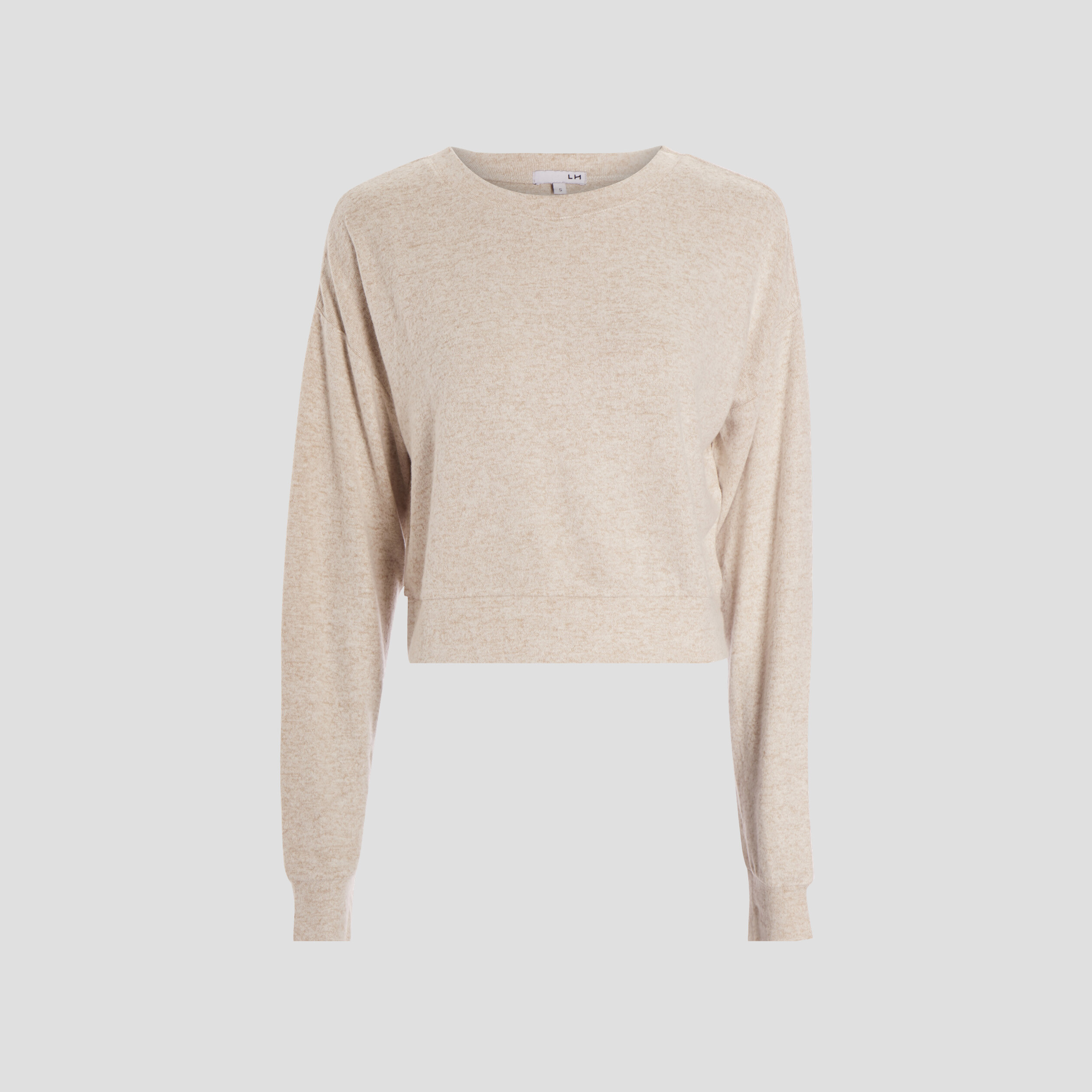 Sweat manches longues chiné sable femme | La Halle