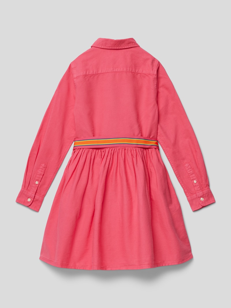 Kleid mit Umlegekragen in pink