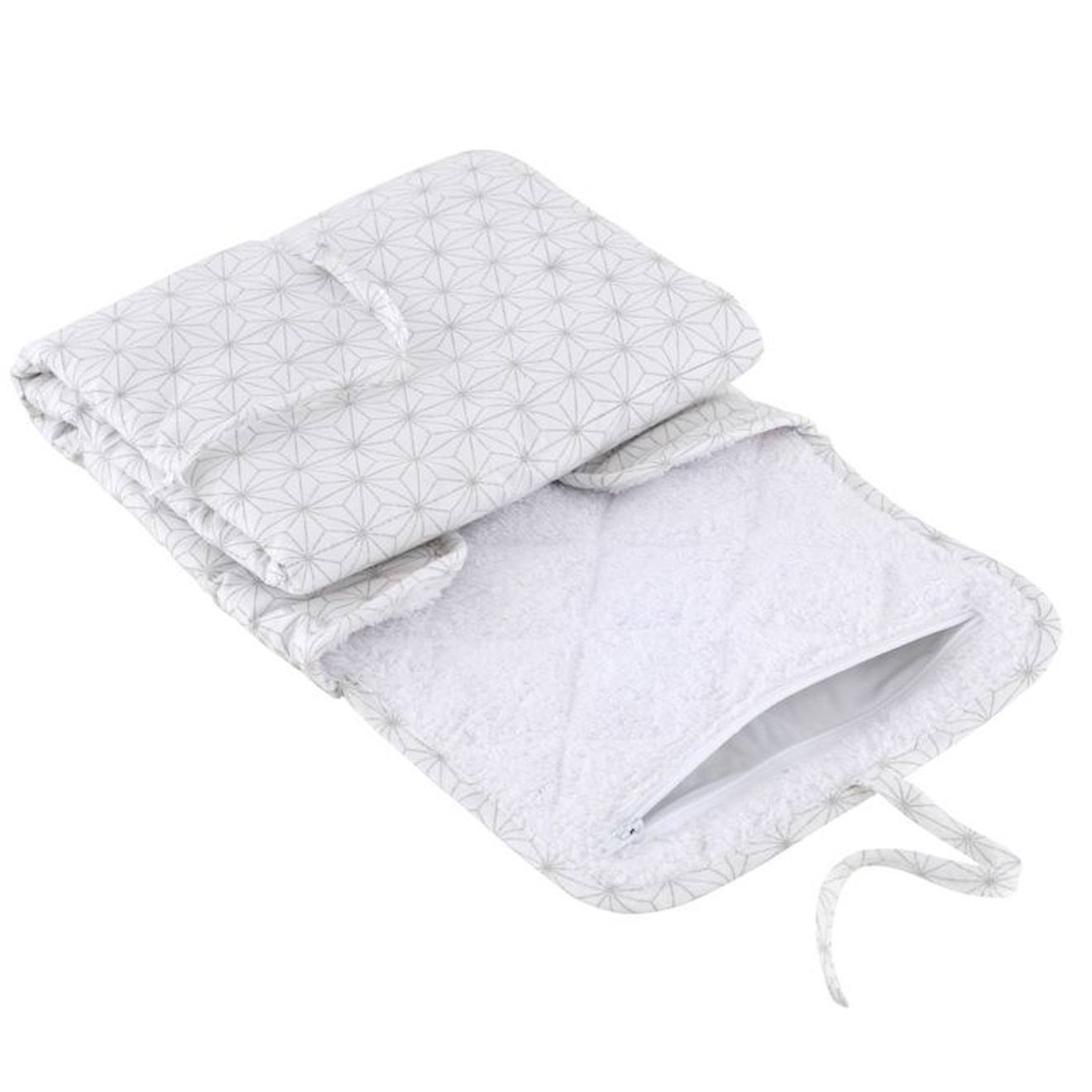 Tapis à langer en coton bio* Pompom beige