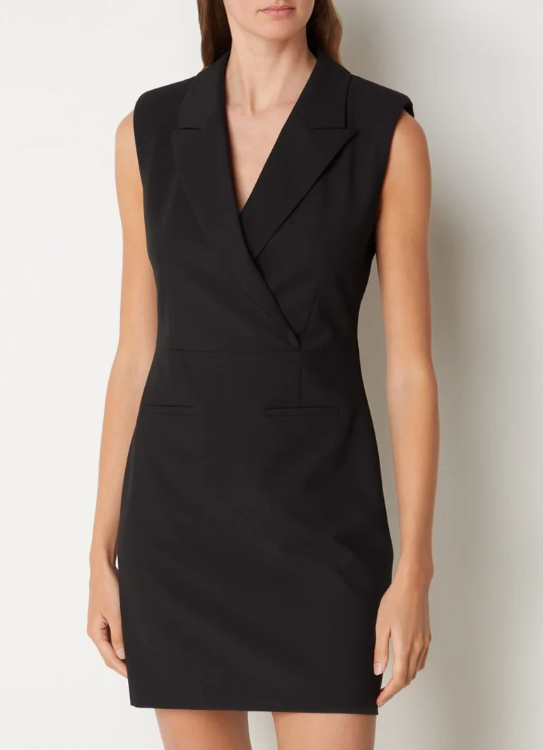 Robe blazer courte Kamilla de HUGO BOSS, avec épaulettes et poches passepoilées