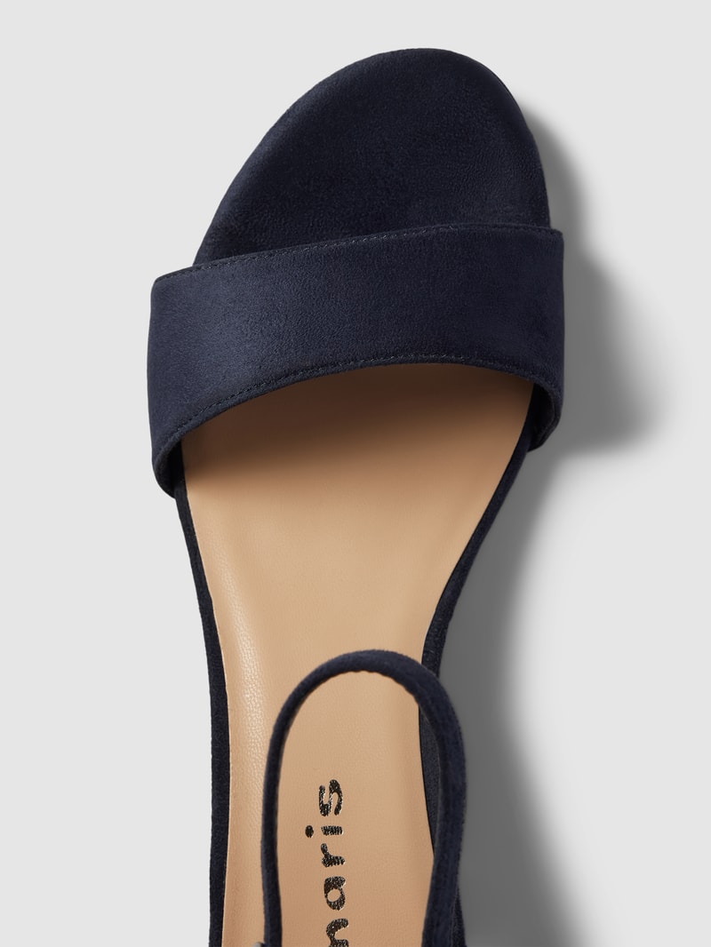 Sandalette in Wildleder-Optik in dunkelblau
