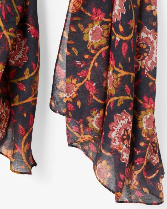 Foulard imprimé à fleurs sergé