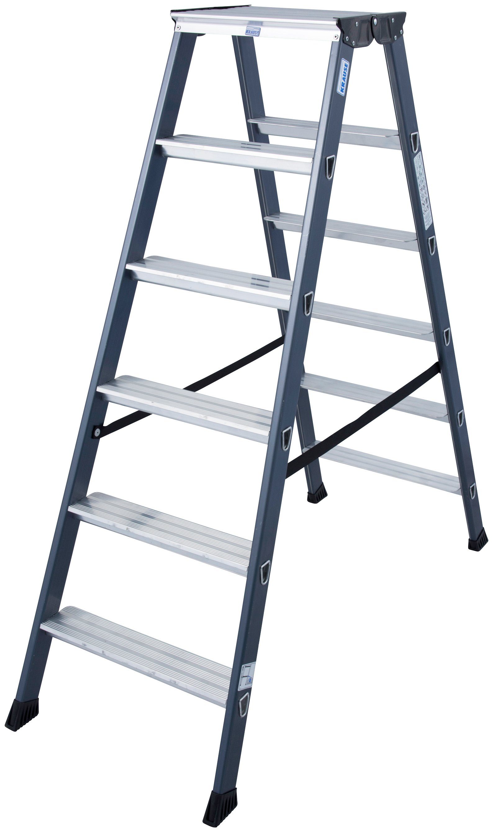 KRAUSE Doppelleiter SePro D, Alu eloxiert, 2x6 Stufen, Arbeitshöe ca. 285 cm