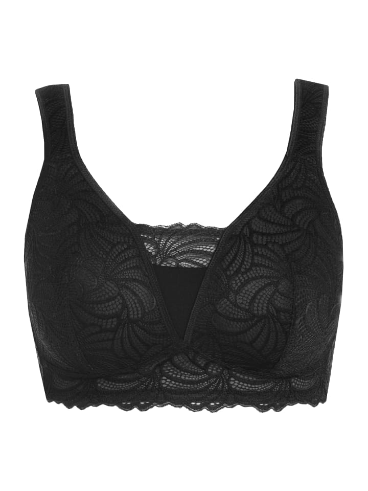Ulla Popken BH ohne Bügel in schwarz günstig kaufen