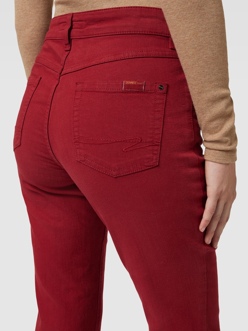 Straight Fit Jeans im 5-Pocket-Design Modell 'CORA' in rot