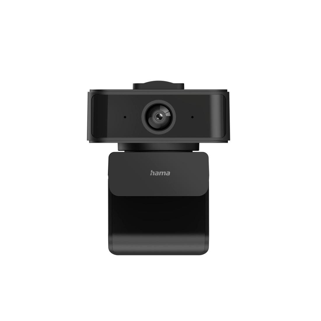 Hama Full HD Streaming Webcam-Face Tracking-Mikrofon-Rauschunterdrückung Webcam (Zusatzfunktionen: 1/4 Zoll-Gewinde, Autom. Belichtungsanpassung)
