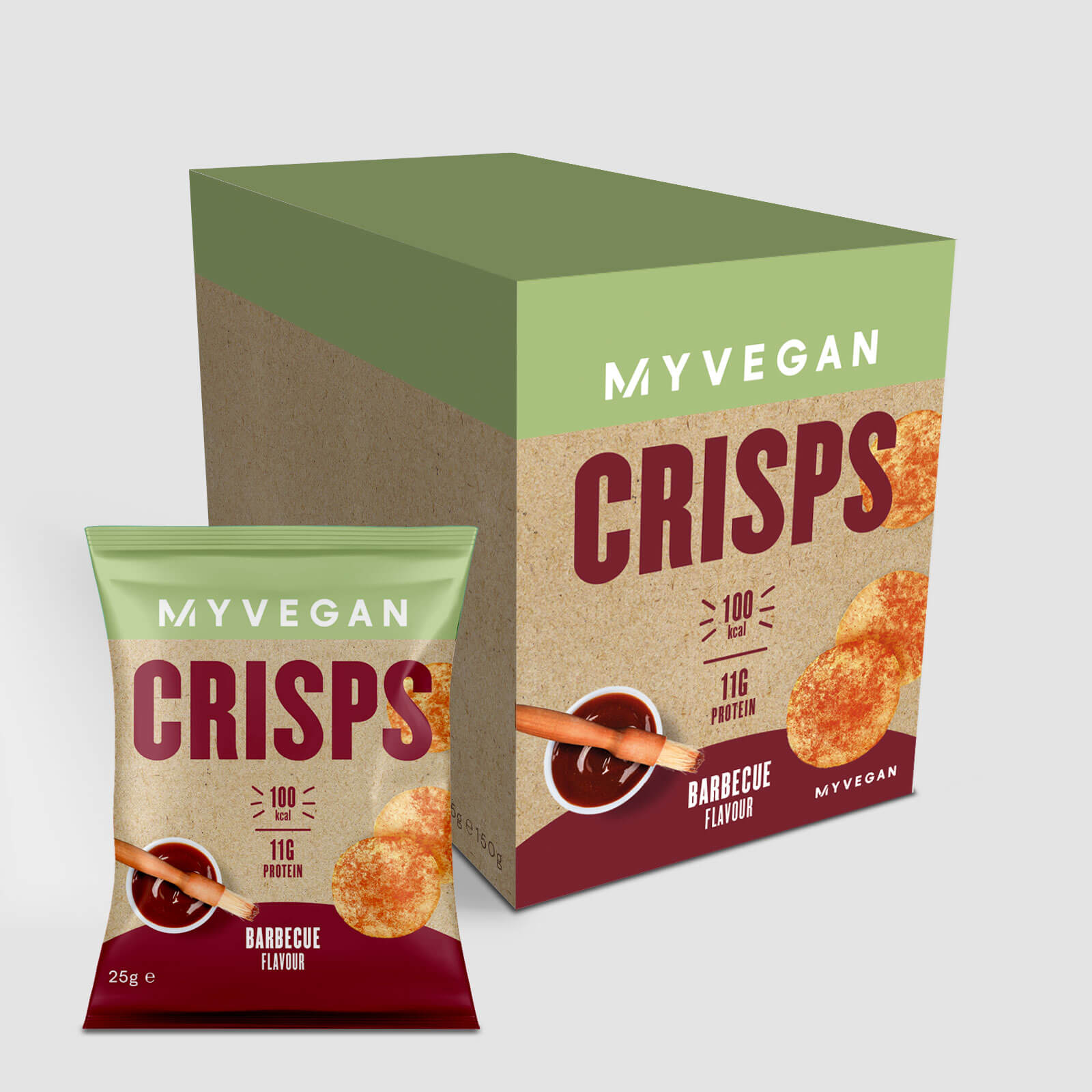Myvegan Protein Crisps, Barbecue, 6 x 25g